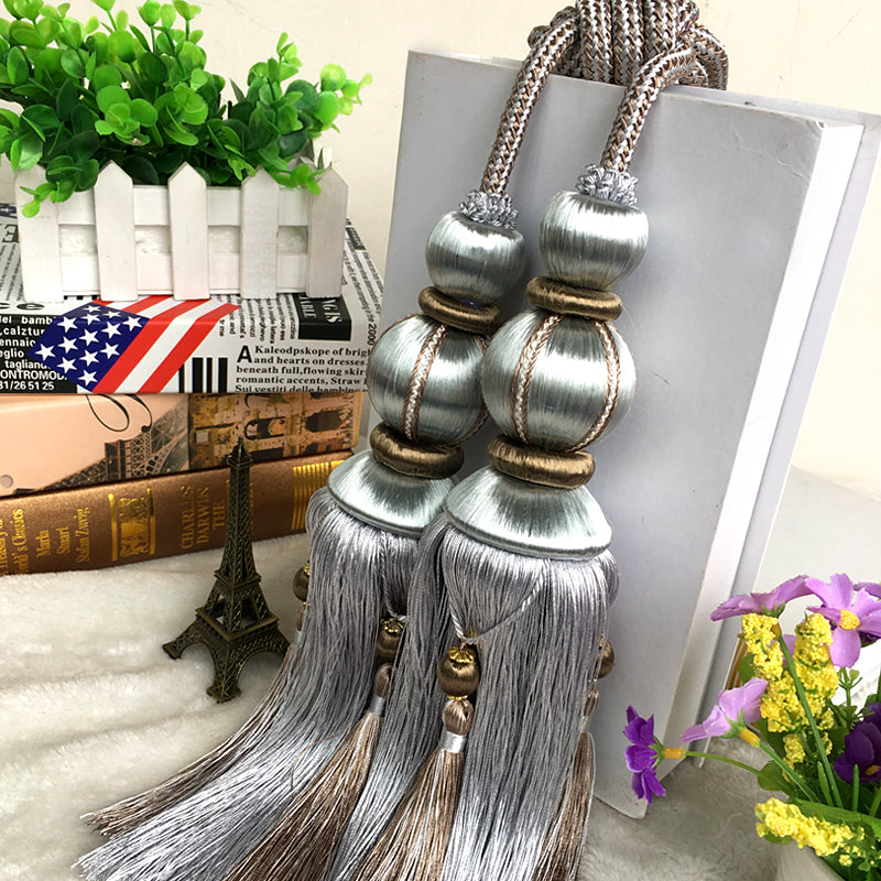 The Beauty Of Cotton New European Curtain Tie Ball Hanging Ball Double Tassel Fittings Buckle Tie Rope Decorative Hanging