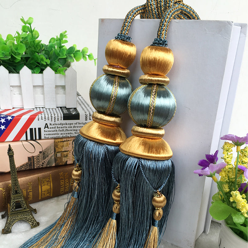 The Beauty Of Cotton New European Curtain Tie Ball Hanging Ball Double Tassel Fittings Buckle Tie Rope Decorative Hanging