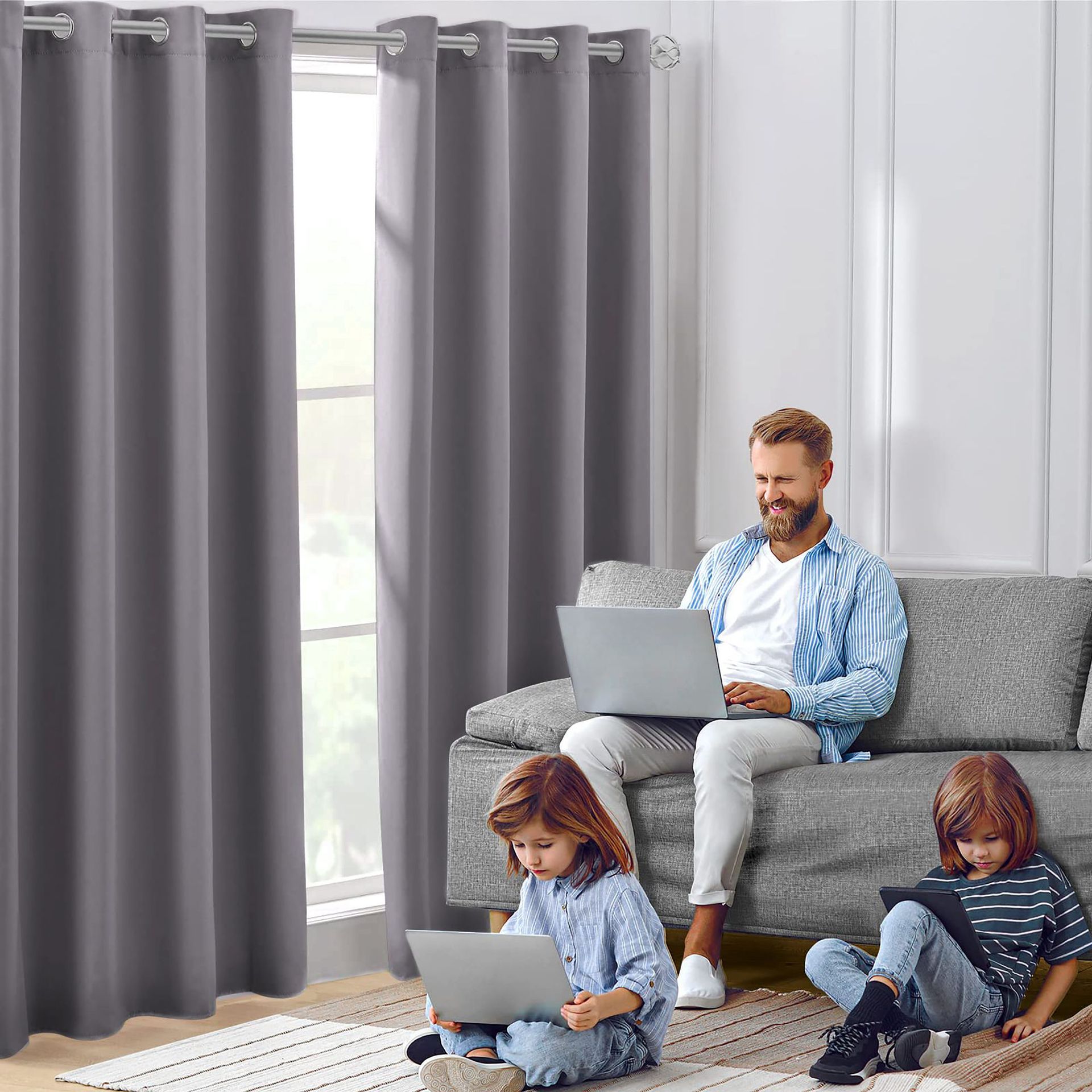 Amazon Cross-border Curtain Thickened Non-glossy Fabric Curtain Sun-blocking Heat-insulating Shade Wholesale Modern Minimalist