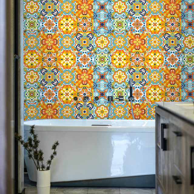 Retro Tile Sticker Light Luxury Kitchen Sticker