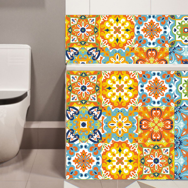 Retro Tile Sticker Light Luxury Kitchen Sticker