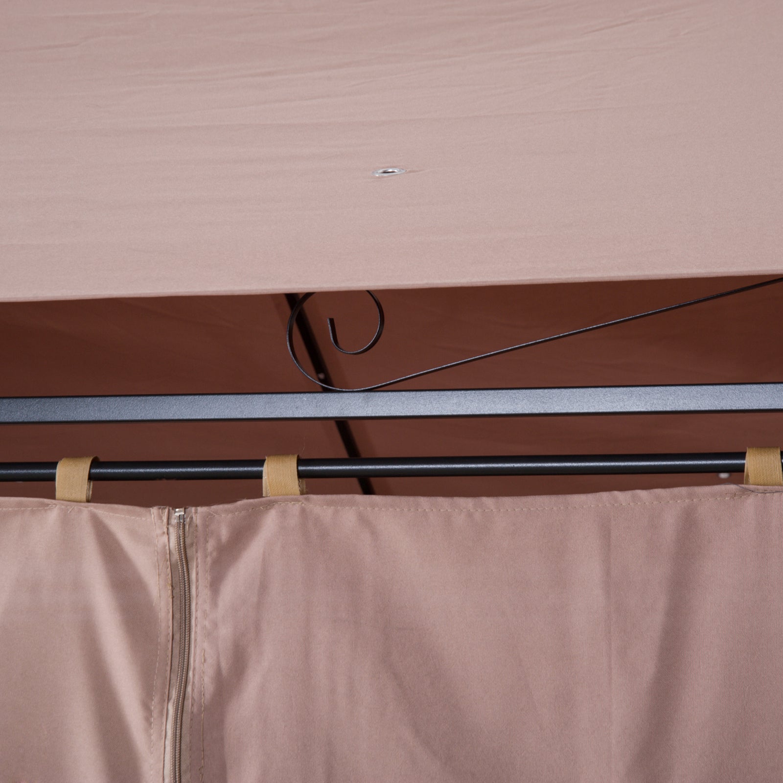  10' x 13' Patio Gazebo, Outdoor Gazebo Canopy Shelter with Curtains, Vented Roof, Steel Frame for Garden, Lawn, Backyard and Deck, Khaki