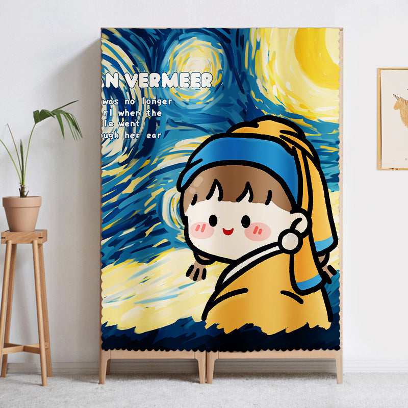 Printed Velcro Cabinet Curtain Cartoon Children's Room
