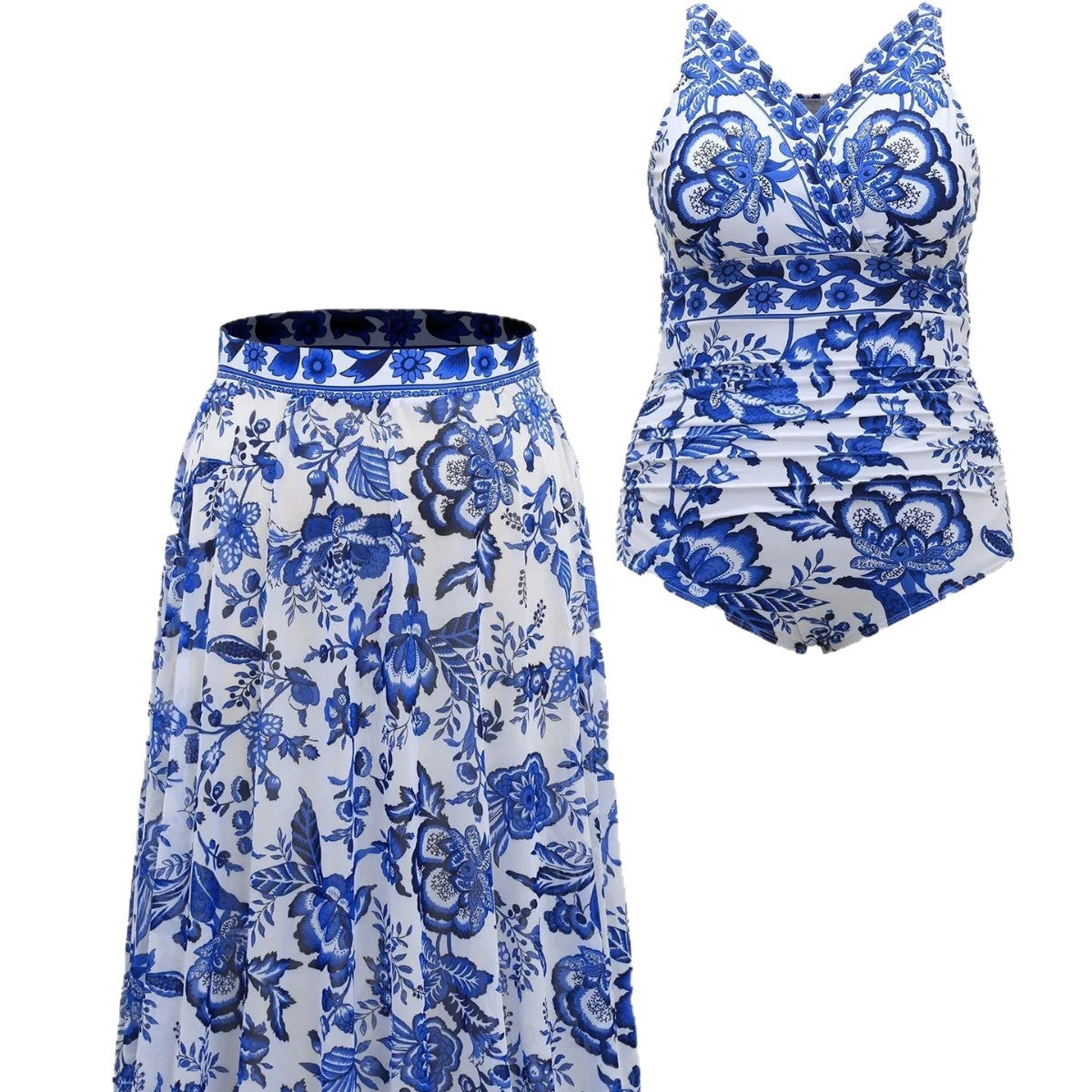 New Style Fashionable Unique Printed Plus-Size Halter Bikini Set Beachwear