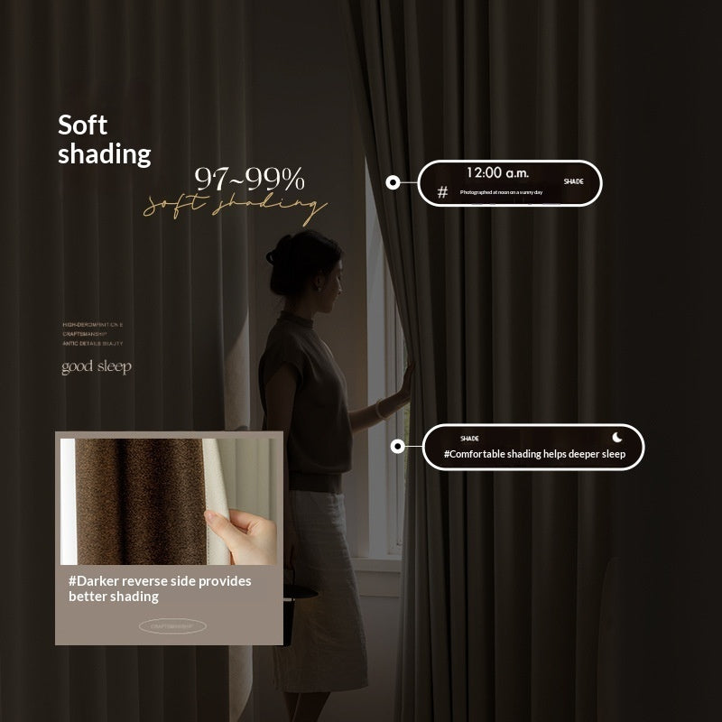 Milky-tea-colored Fully Blackout Nylon Curtains For A High-end Look In The Bedroom