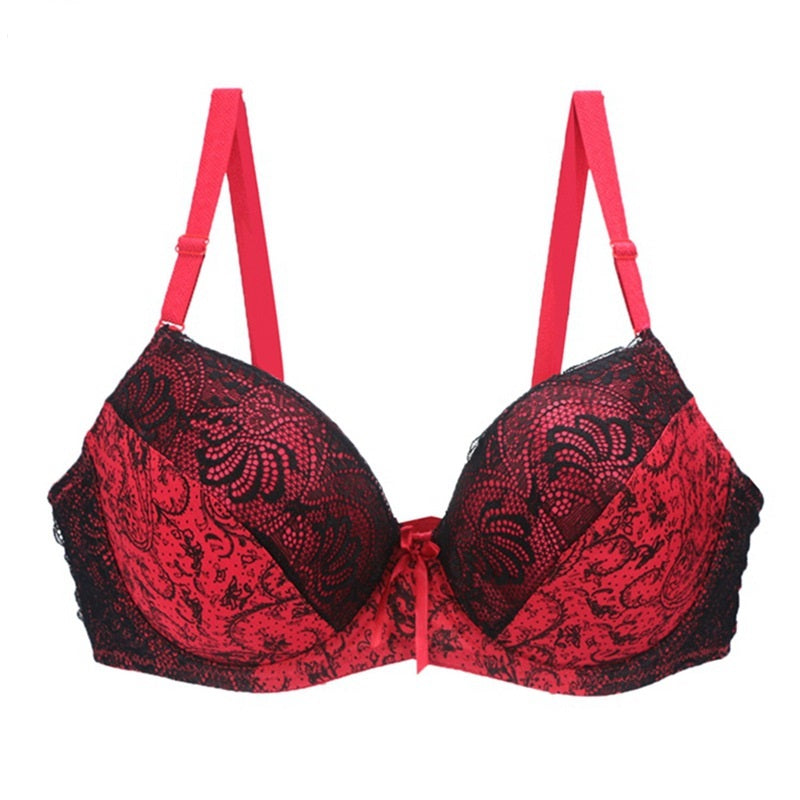 Lace print color blocking large underwear