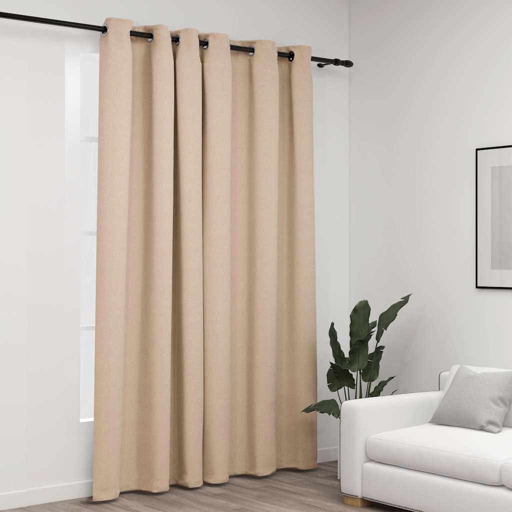 blackout curtain with eyelets, linen look;   blackout curtain with