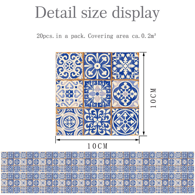 Retro Tile Sticker Light Luxury Kitchen Sticker