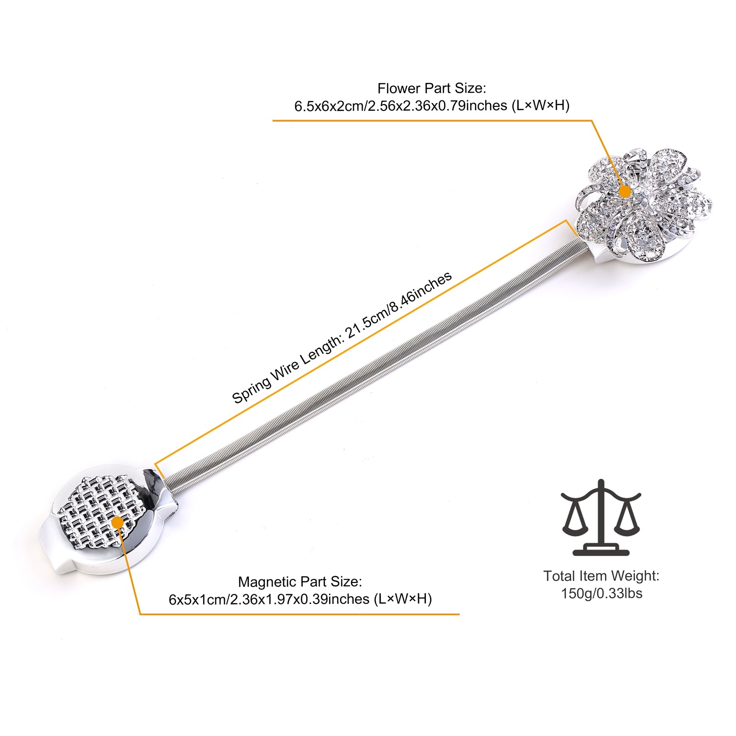 2 Packs Magnetic Curtain Tiebacks Extendable Floral Drape Holder Decorative Window Hangings Clip For Living Room Restaurant Apartment