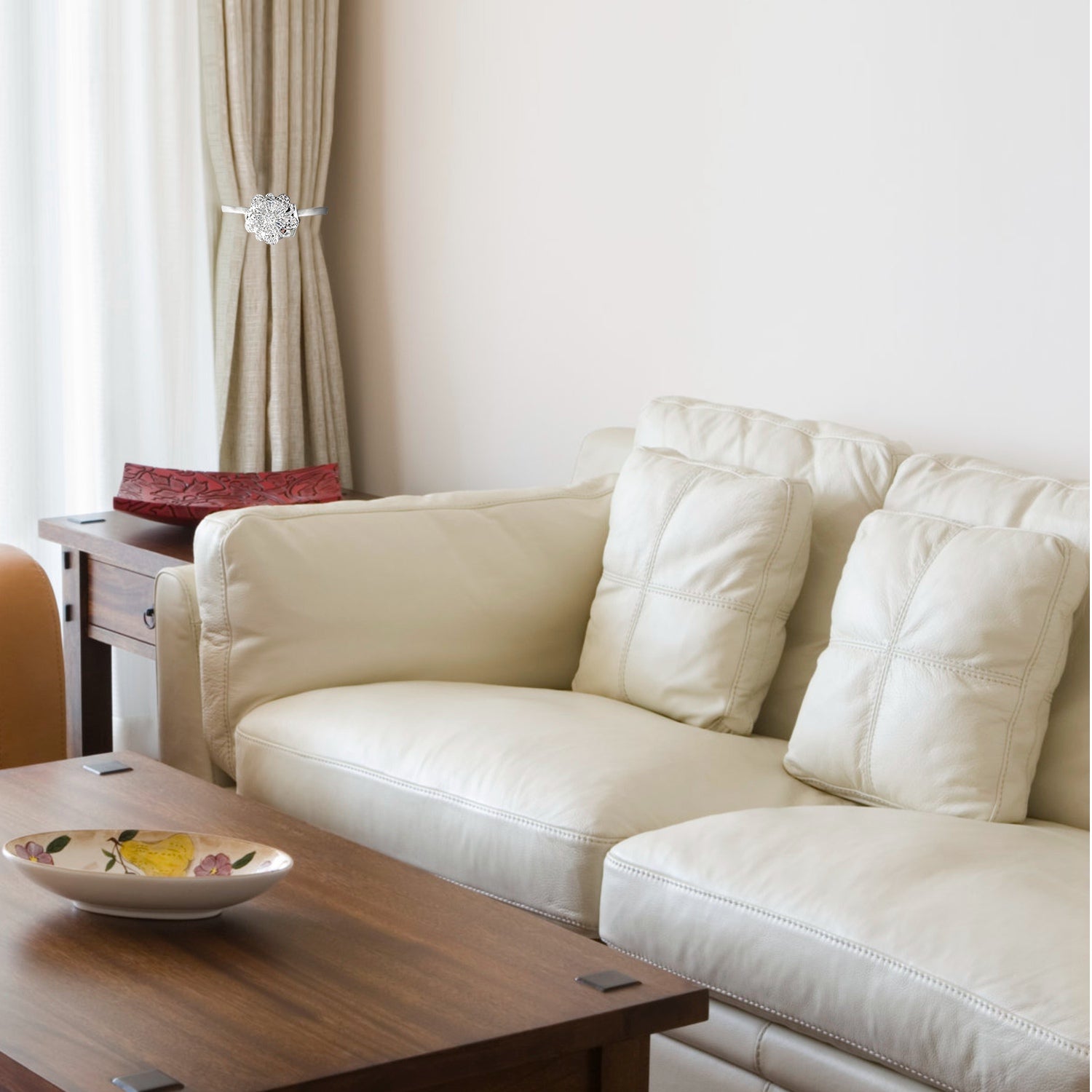 2 Packs Magnetic Curtain Tiebacks Extendable Floral Drape Holder Decorative Window Hangings Clip For Living Room Restaurant Apartment