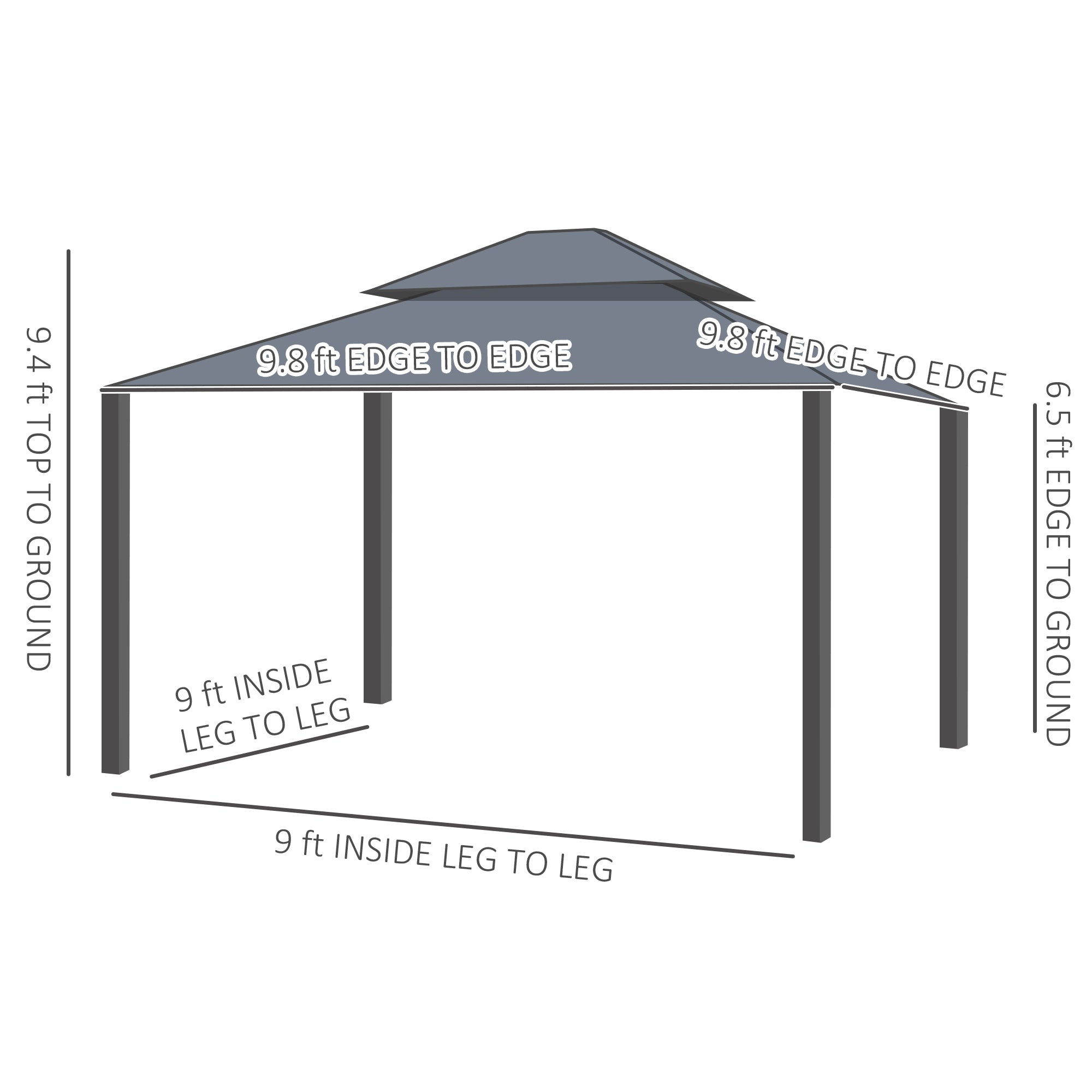 10' x 10' Hardtop Gazebo, Pavilion Gazebo with Curtains, Nettings, Aluminum Frame, Hooks, for Garden, Patio, Dark Brown