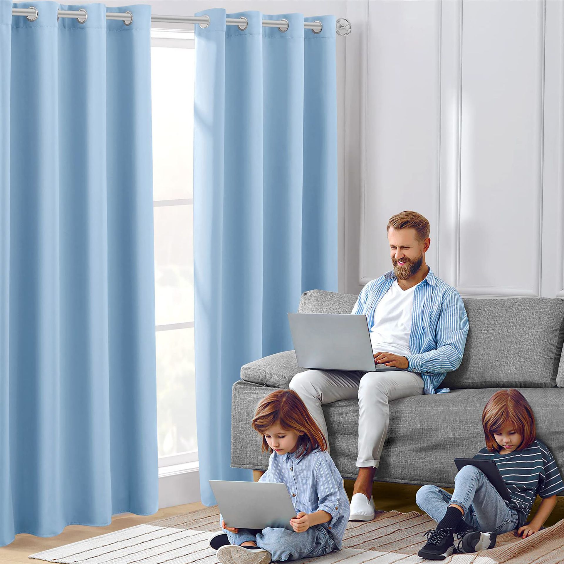 Amazon Cross-border Curtain Thickened Non-glossy Fabric Curtain Sun-blocking Heat-insulating Shade Wholesale Modern Minimalist