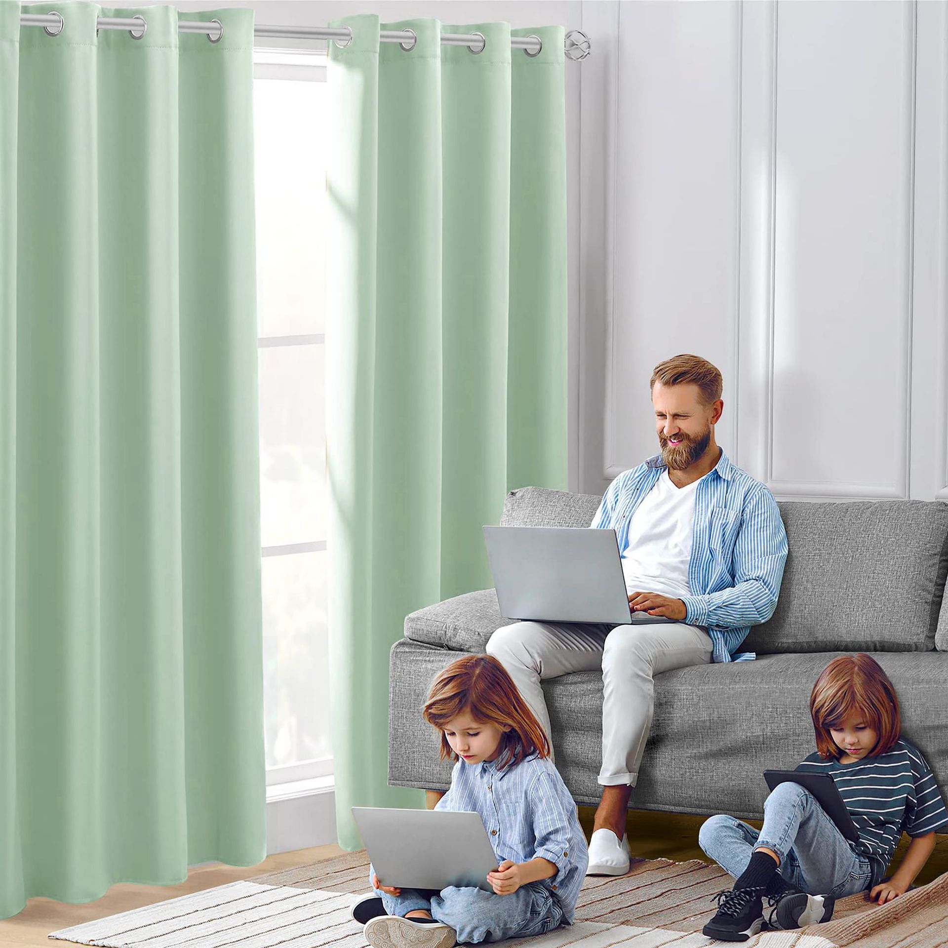 Amazon Cross-border Curtain Thickened Non-glossy Fabric Curtain Sun-blocking Heat-insulating Shade Wholesale Modern Minimalist