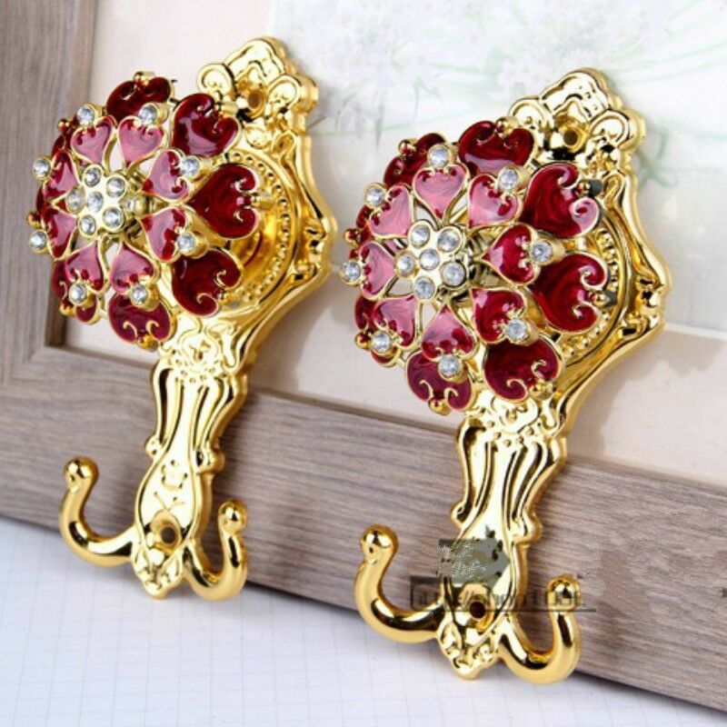 Curtain Hook Wall Hook Rose Flower Plating Accessories Curtain Wall Hook Tie Rope