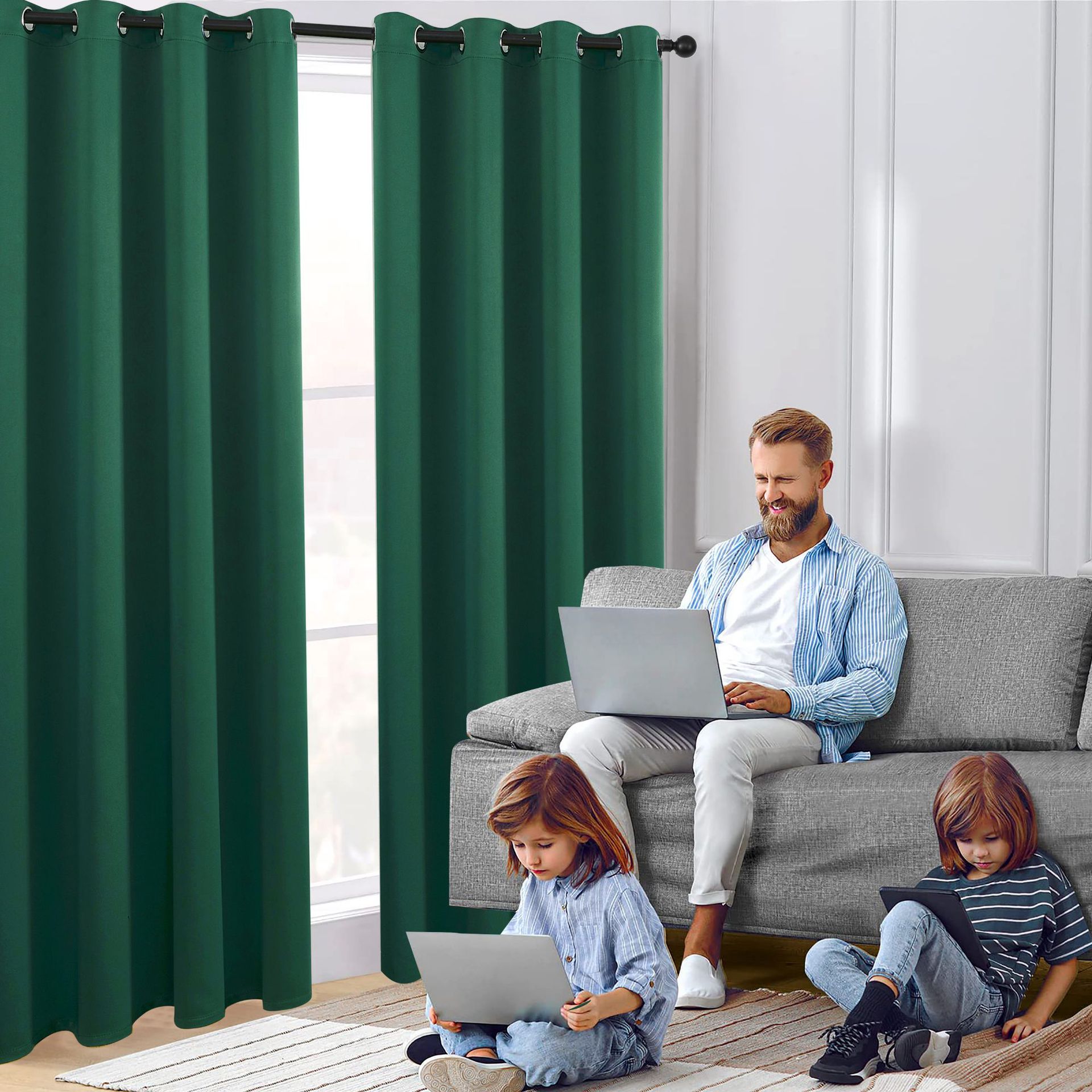 Amazon Cross-border Curtain Thickened Non-glossy Fabric Curtain Sun-blocking Heat-insulating Shade Wholesale Modern Minimalist