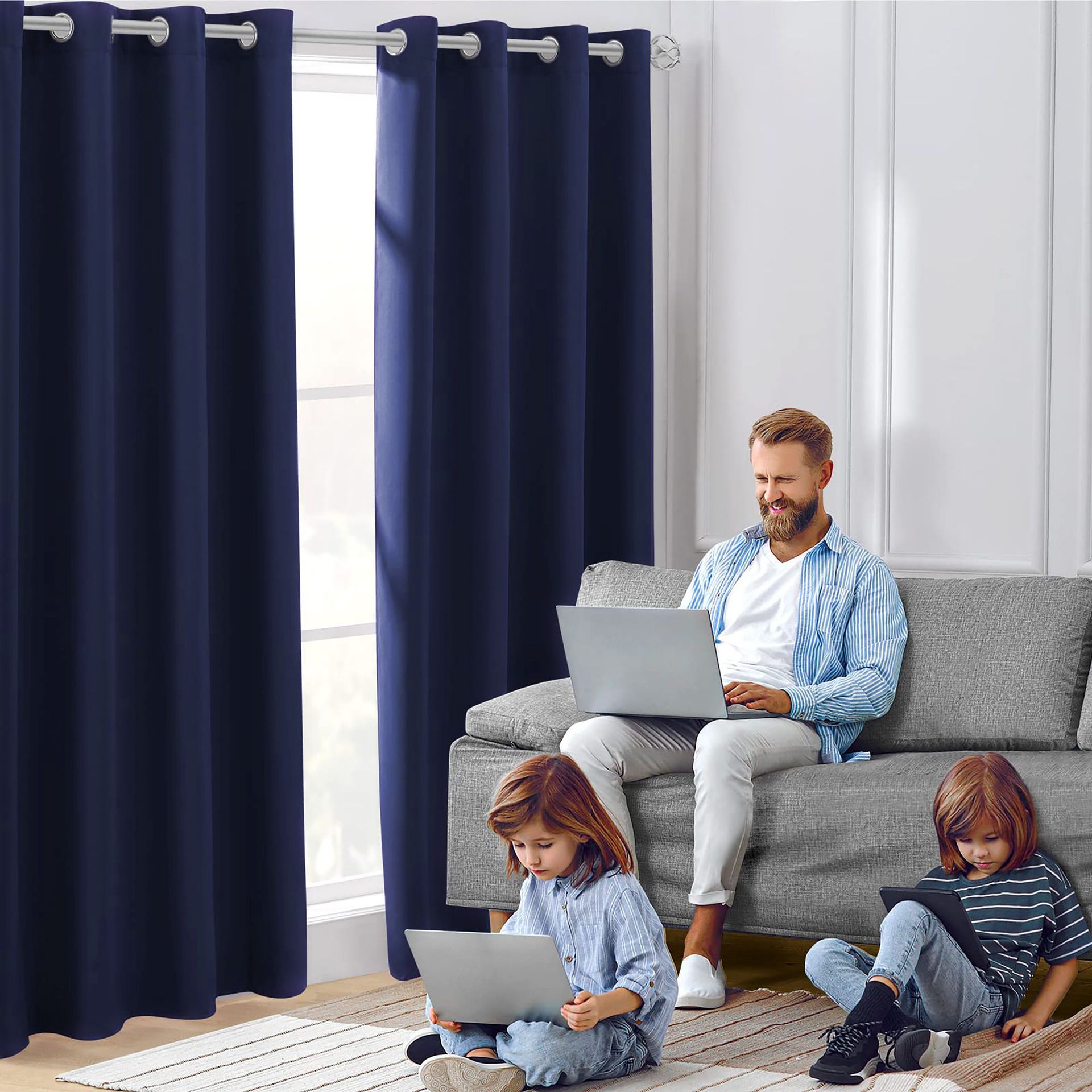 Amazon Cross-border Curtain Thickened Non-glossy Fabric Curtain Sun-blocking Heat-insulating Shade Wholesale Modern Minimalist